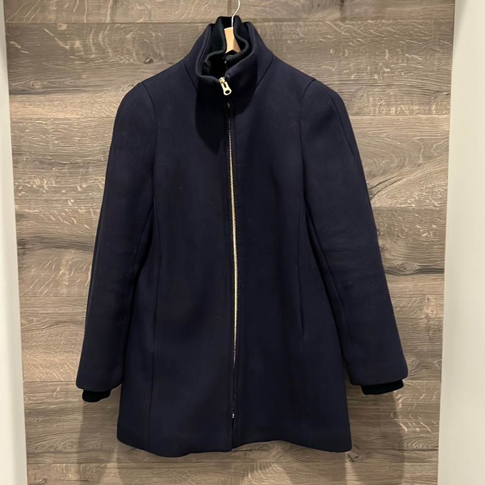 Women’s J. Crew Italian wool pea coat size 2, navy blue